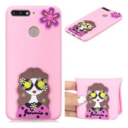 Violet Girl Soft 3D Silicone Case for Huawei Y6 (2018)