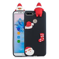 Black Santa Claus Christmas Xmax Soft 3D Silicone Case for Huawei Y6 (2018)