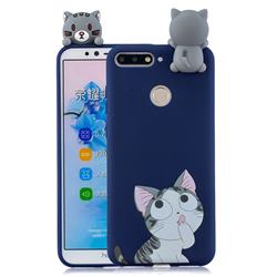 Big Face Cat Soft 3D Climbing Doll Soft Case for Huawei Y6 (2018)