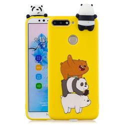 Striped Bear Soft 3D Climbing Doll Soft Case for Huawei Y6 (2018)