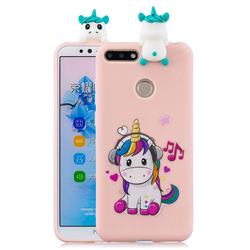 Music Unicorn Soft 3D Climbing Doll Soft Case for Huawei Y6 (2018)