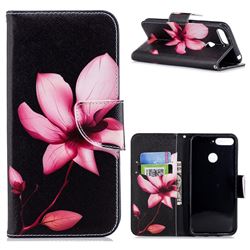 Lotus Flower Leather Wallet Case for Huawei Y6 (2018)