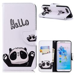 Hello Panda Leather Wallet Case for Huawei Y6 (2018)