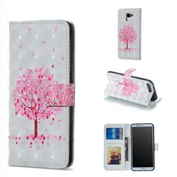 Sakura Flower Tree 3D Painted Leather Phone Wallet Case for Huawei Y6 (2018)