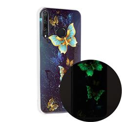 Golden Butterflies Noctilucent Soft TPU Back Cover for Huawei Y6p
