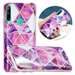 Purple Dream Triangle Painted Marble Electroplating Protective Case for Huawei Y6p