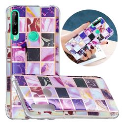 Square Puzzle Painted Marble Electroplating Protective Case for Huawei Y6p