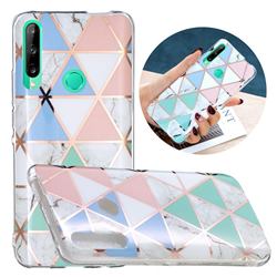 Fresh Triangle Painted Marble Electroplating Protective Case for Huawei Y6p
