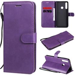 Retro Greek Classic Smooth PU Leather Wallet Phone Case for Huawei Y6p - Purple