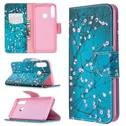 Blue Plum Leather Wallet Case for Huawei Y6p