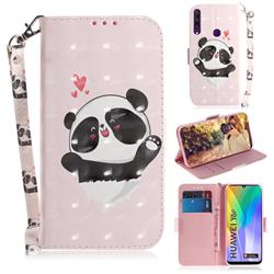 Heart Cat 3D Painted Leather Wallet Phone Case for Huawei Y6p