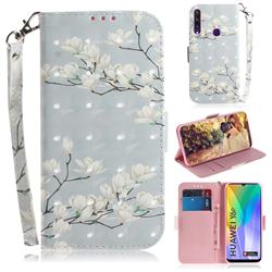 Magnolia Flower 3D Painted Leather Wallet Phone Case for Huawei Y6p