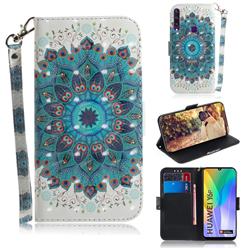 Peacock Mandala 3D Painted Leather Wallet Phone Case for Huawei Y6p