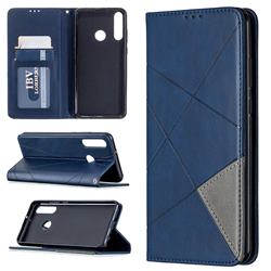 Prismatic Slim Magnetic Sucking Stitching Wallet Flip Cover for Huawei Y6p - Blue