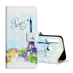 Paris Tower 3D Painted Leather Phone Wallet Case for Huawei Y6p