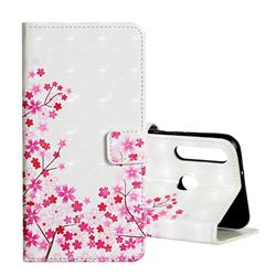 Cherry Blossom 3D Painted Leather Phone Wallet Case for Huawei Y6p