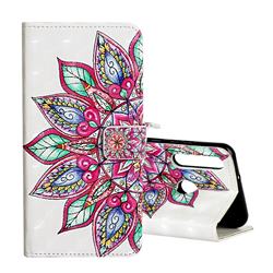 Mandara Flower 3D Painted Leather Phone Wallet Case for Huawei Y6p