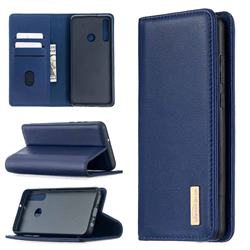Binfen Color BF06 Luxury Classic Genuine Leather Detachable Magnet Holster Cover for Huawei Y6p - Blue