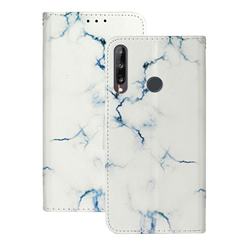 Soft White Marble PU Leather Wallet Case for Huawei Y6p