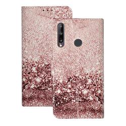 Glittering Rose Gold PU Leather Wallet Case for Huawei Y6p
