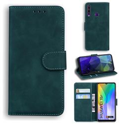 Retro Classic Skin Feel Leather Wallet Phone Case for Huawei Y6p - Green