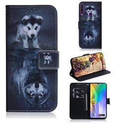 Wolf and Dog PU Leather Wallet Case for Huawei Y6p