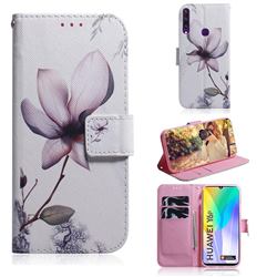 Magnolia Flower PU Leather Wallet Case for Huawei Y6p