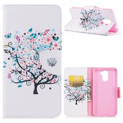 Colorful Tree Leather Wallet Case for Huawei Y7(2017)