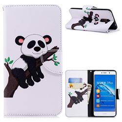 Tree Panda Leather Wallet Case for Huawei Y7(2017)