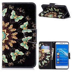 Circle Butterflies Leather Wallet Case for Huawei Y7(2017)