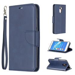 Classic Sheepskin PU Leather Phone Wallet Case for Huawei Y7(2017) - Blue