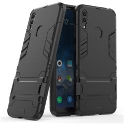 Armor Premium Tactical Grip Kickstand Shockproof Dual Layer Rugged Hard Cover for Huawei Y7(2019) / Y7 Prime(2019) / Y7 Pro(2019) - Black