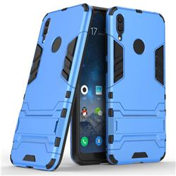 Armor Premium Tactical Grip Kickstand Shockproof Dual Layer Rugged Hard Cover for Huawei Y7(2019) / Y7 Prime(2019) / Y7 Pro(2019) - Light Blue