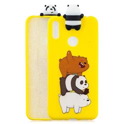 Striped Bear Soft 3D Climbing Doll Soft Case for Huawei Y7(2019) / Y7 Prime(2019) / Y7 Pro(2019)