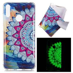 Colorful Sun Flower Noctilucent Soft TPU Back Cover for Huawei Y7(2019) / Y7 Prime(2019) / Y7 Pro(2019)