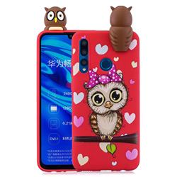 Bow Owl Soft 3D Climbing Doll Soft Case for Huawei Y7(2019) / Y7 Prime(2019) / Y7 Pro(2019)