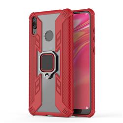 Predator Armor Metal Ring Grip Shockproof Dual Layer Rugged Hard Cover for Huawei Y7(2019) / Y7 Prime(2019) / Y7 Pro(2019) - Red