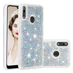 Dynamic Liquid Glitter Quicksand Sequins TPU Phone Case for Huawei Y7(2019) / Y7 Prime(2019) / Y7 Pro(2019) - Silver