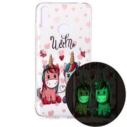 Couple Unicorn Noctilucent Soft TPU Back Cover for Huawei Y7(2019) / Y7 Prime(2019) / Y7 Pro(2019)