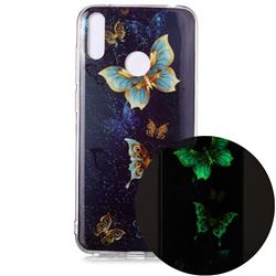 Golden Butterflies Noctilucent Soft TPU Back Cover for Huawei Y7(2019) / Y7 Prime(2019) / Y7 Pro(2019)