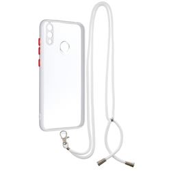 Necklace Cross-body Lanyard Strap Cord Phone Case Cover for Huawei Y7(2019) / Y7 Prime(2019) / Y7 Pro(2019) - White
