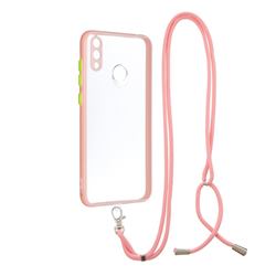 Necklace Cross-body Lanyard Strap Cord Phone Case Cover for Huawei Y7(2019) / Y7 Prime(2019) / Y7 Pro(2019) - Pink