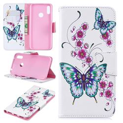 Peach Butterflies Leather Wallet Case for Huawei Y7(2019) / Y7 Prime(2019) / Y7 Pro(2019)
