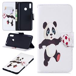 Football Panda Leather Wallet Case for Huawei Y7(2019) / Y7 Prime(2019) / Y7 Pro(2019)