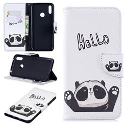 Hello Panda Leather Wallet Case for Huawei Y7(2019) / Y7 Prime(2019) / Y7 Pro(2019)