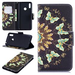 Circle Butterflies Leather Wallet Case for Huawei Y7(2019) / Y7 Prime(2019) / Y7 Pro(2019)