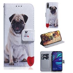 Pug Dog PU Leather Wallet Case for Huawei Y7(2019) / Y7 Prime(2019) / Y7 Pro(2019)
