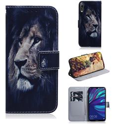 Lion Face PU Leather Wallet Case for Huawei Y7(2019) / Y7 Prime(2019) / Y7 Pro(2019)