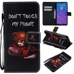 Angry Bear PU Leather Wallet Case for Huawei Y7(2019) / Y7 Prime(2019) / Y7 Pro(2019)