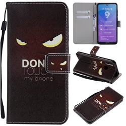 Angry Eyes PU Leather Wallet Case for Huawei Y7(2019) / Y7 Prime(2019) / Y7 Pro(2019)